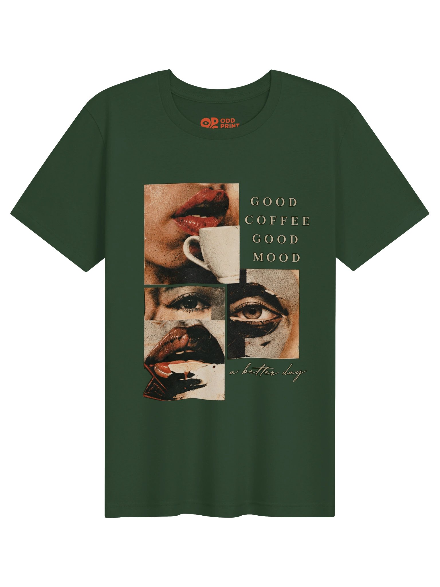 GOOD COFFEE, GOOD MOOD - Vintage Coffee Collage Art T-Shirt product image (3)
