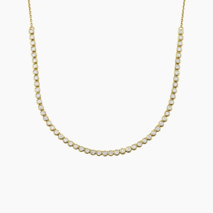 1/3 Coverage Petite Bezel Lab Diamond Tennis Necklace product image (1)