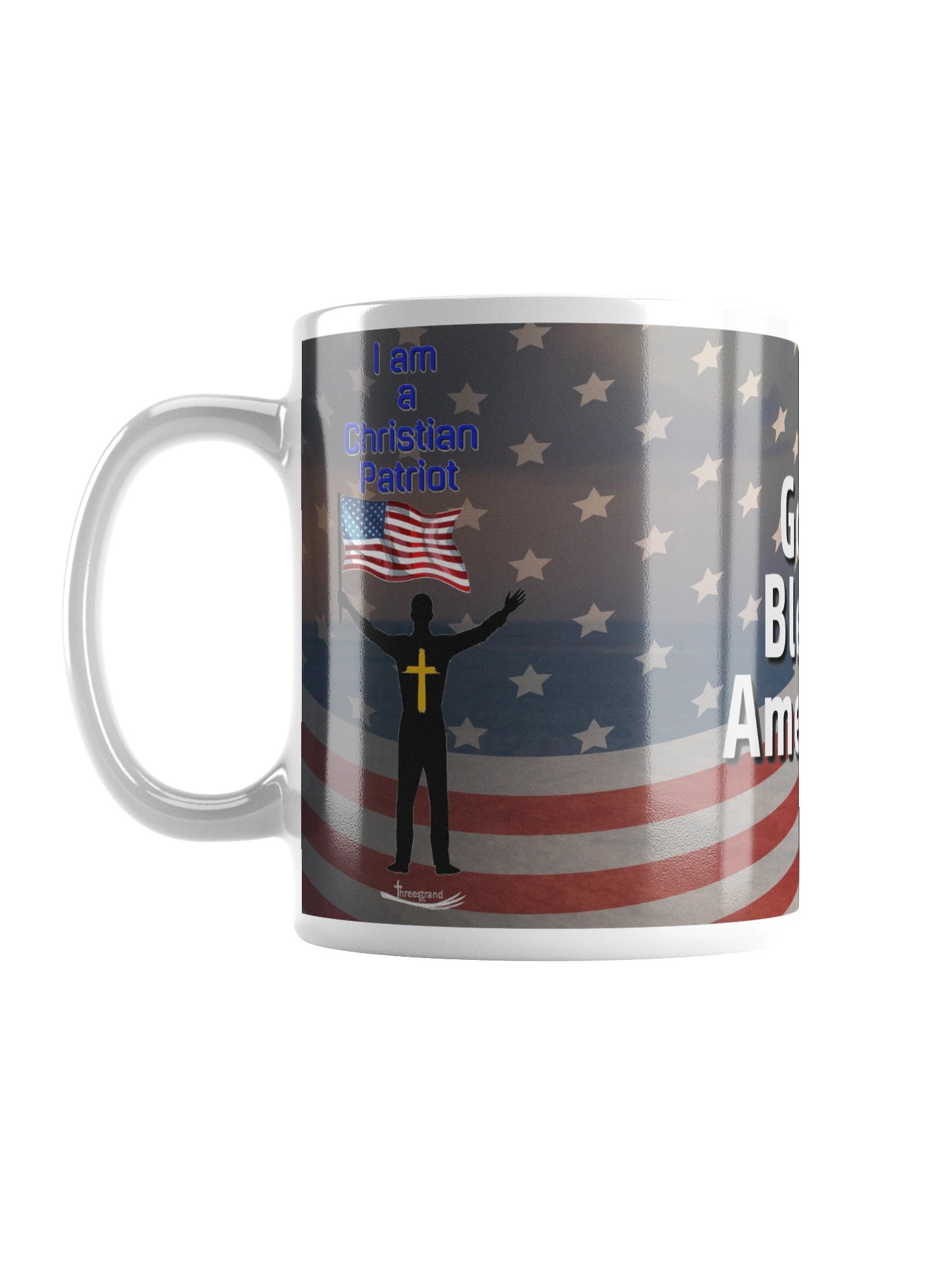 God Bless America — Christian Patriot Flag Mug -Male product image (1)