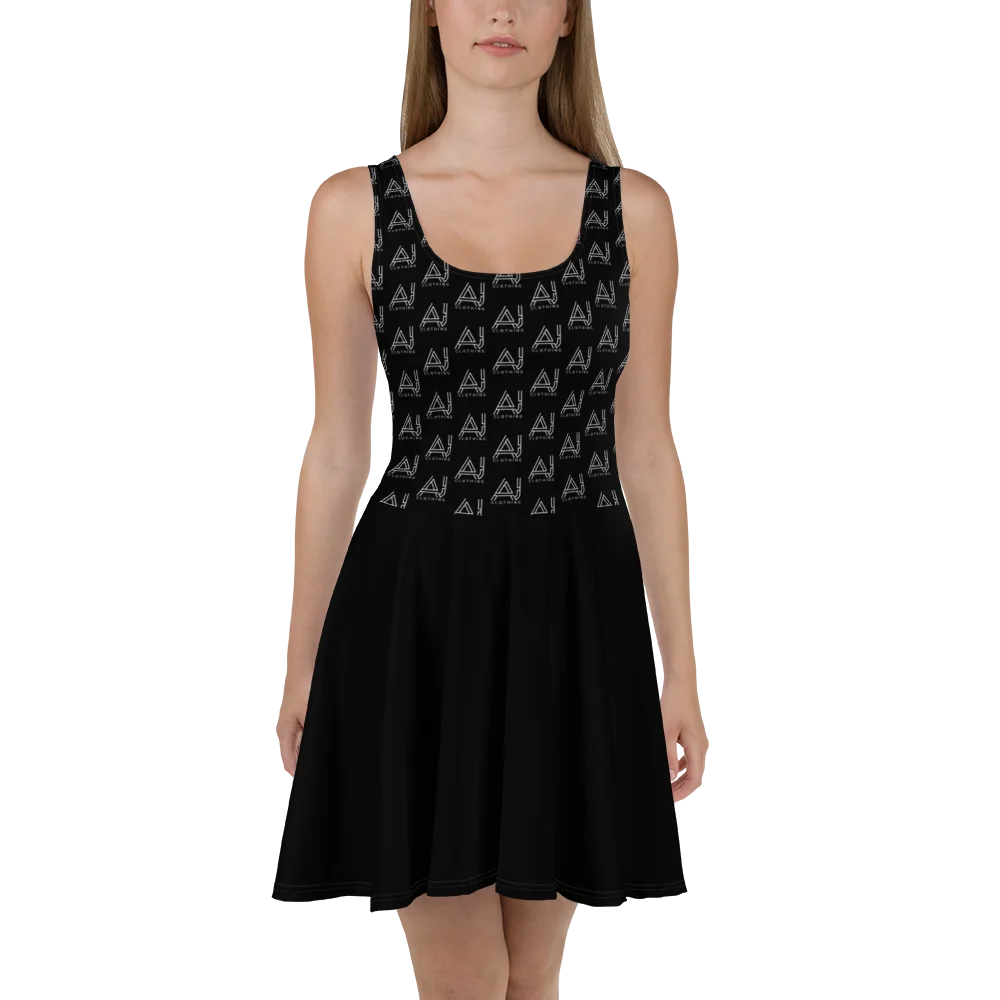 All Black Patterned Skater Dress product image (2)