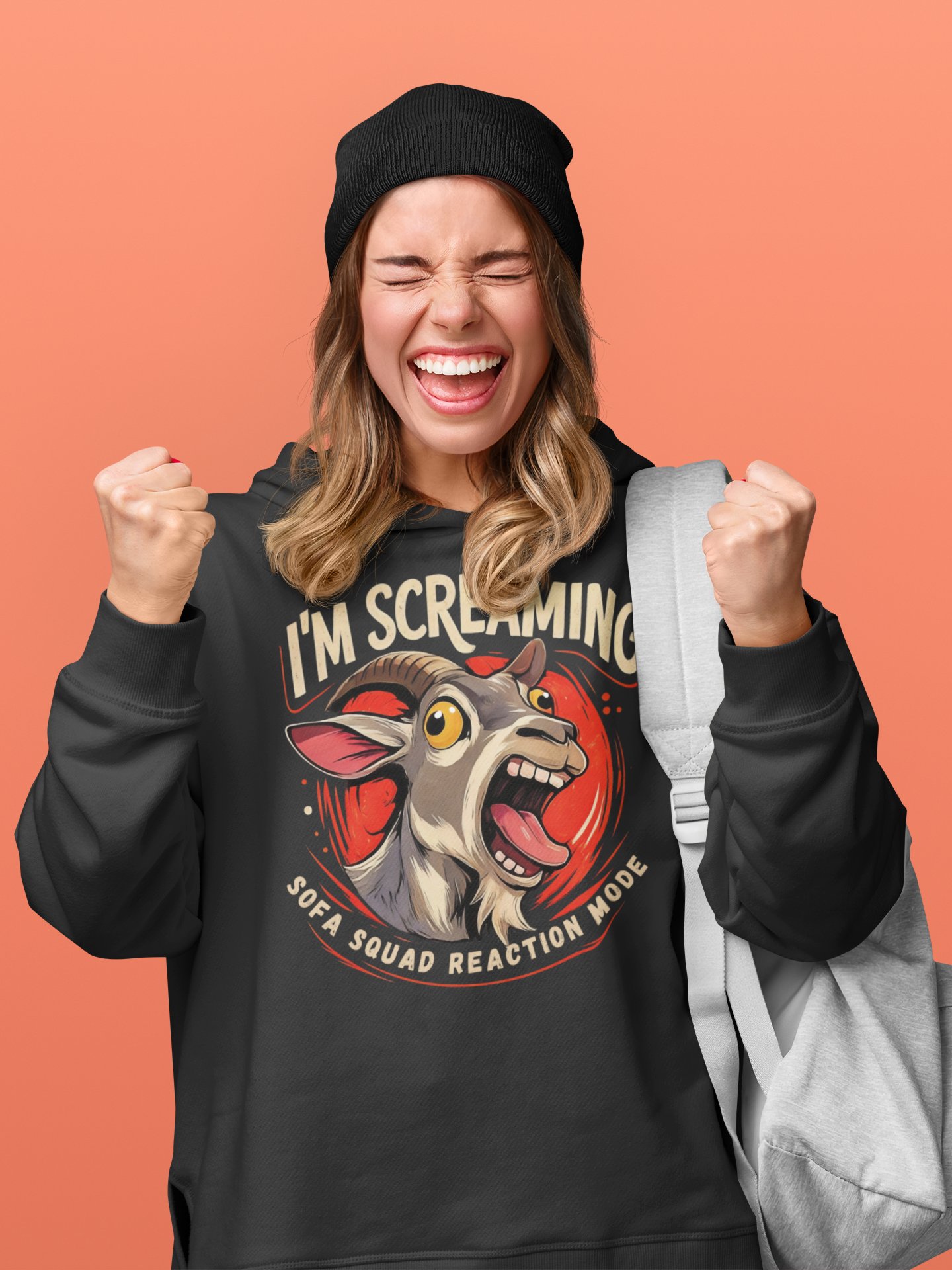 I’m Screaming – Official Sofa Squad GOAT Reaction Cotton Unisex Hoodie product image (3)