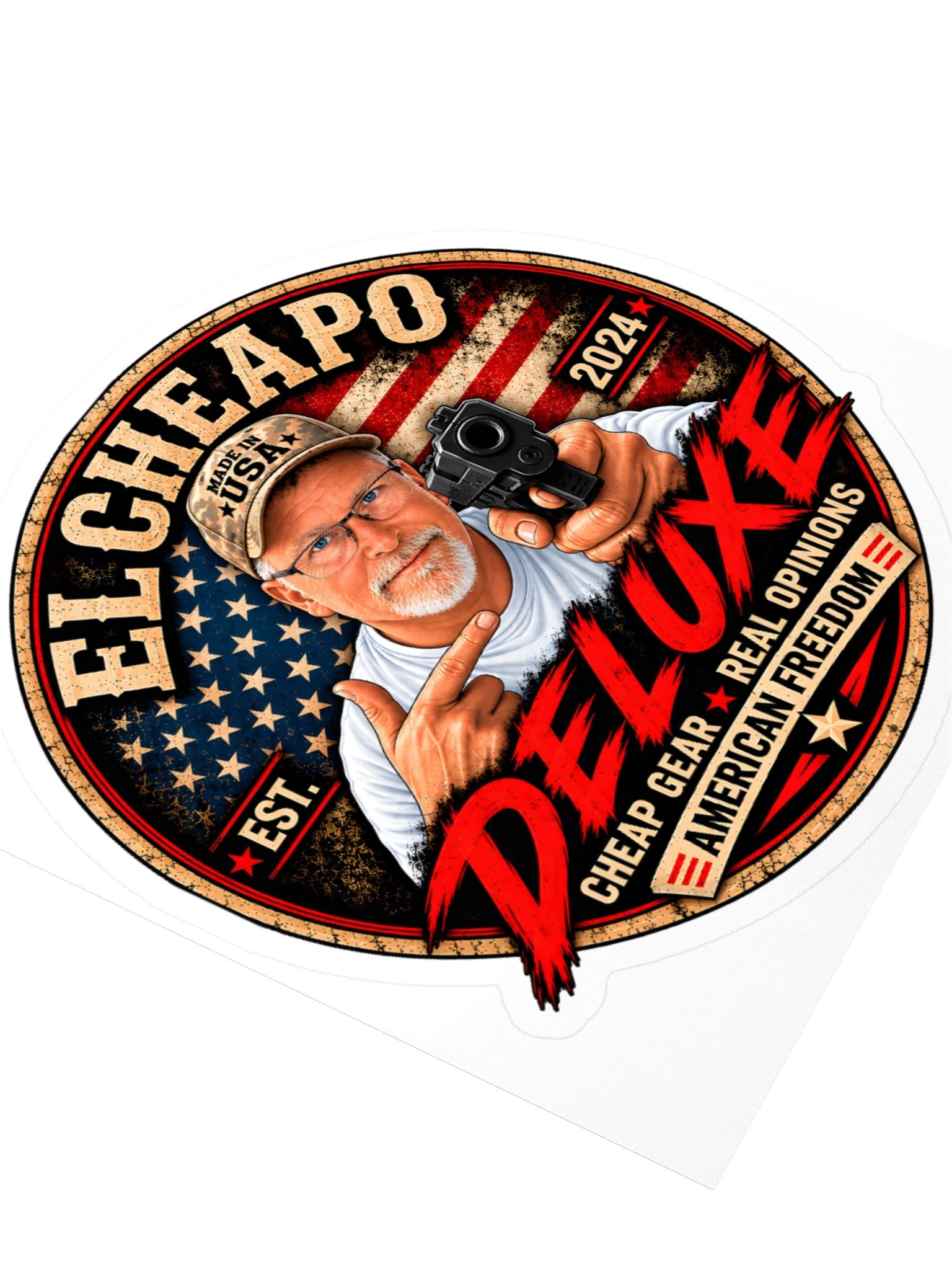 El Cheapo Deluxe American Freedom Kiss Cut Sticker product image (5)