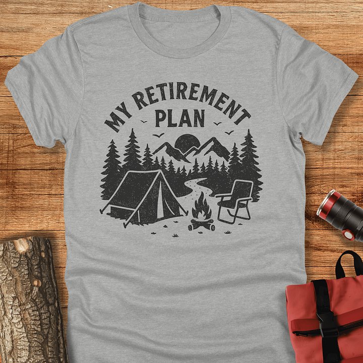 Retirement plan, Vintage camping t-shirt, Unisex product image (1)