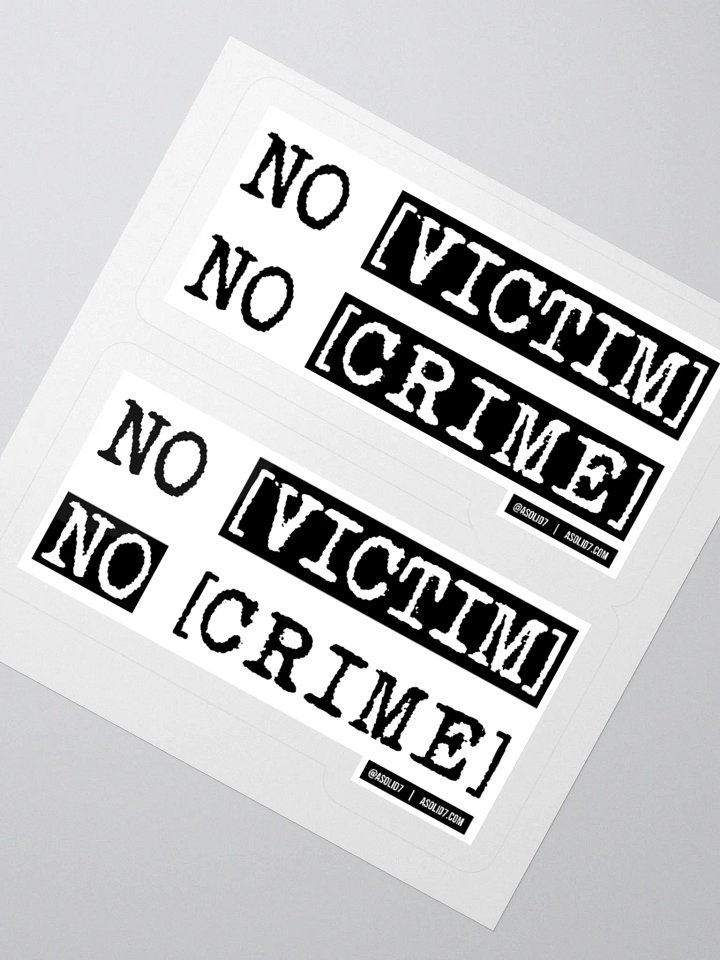 No Victim No Crime Stylized Stacked Stickers product image (6)