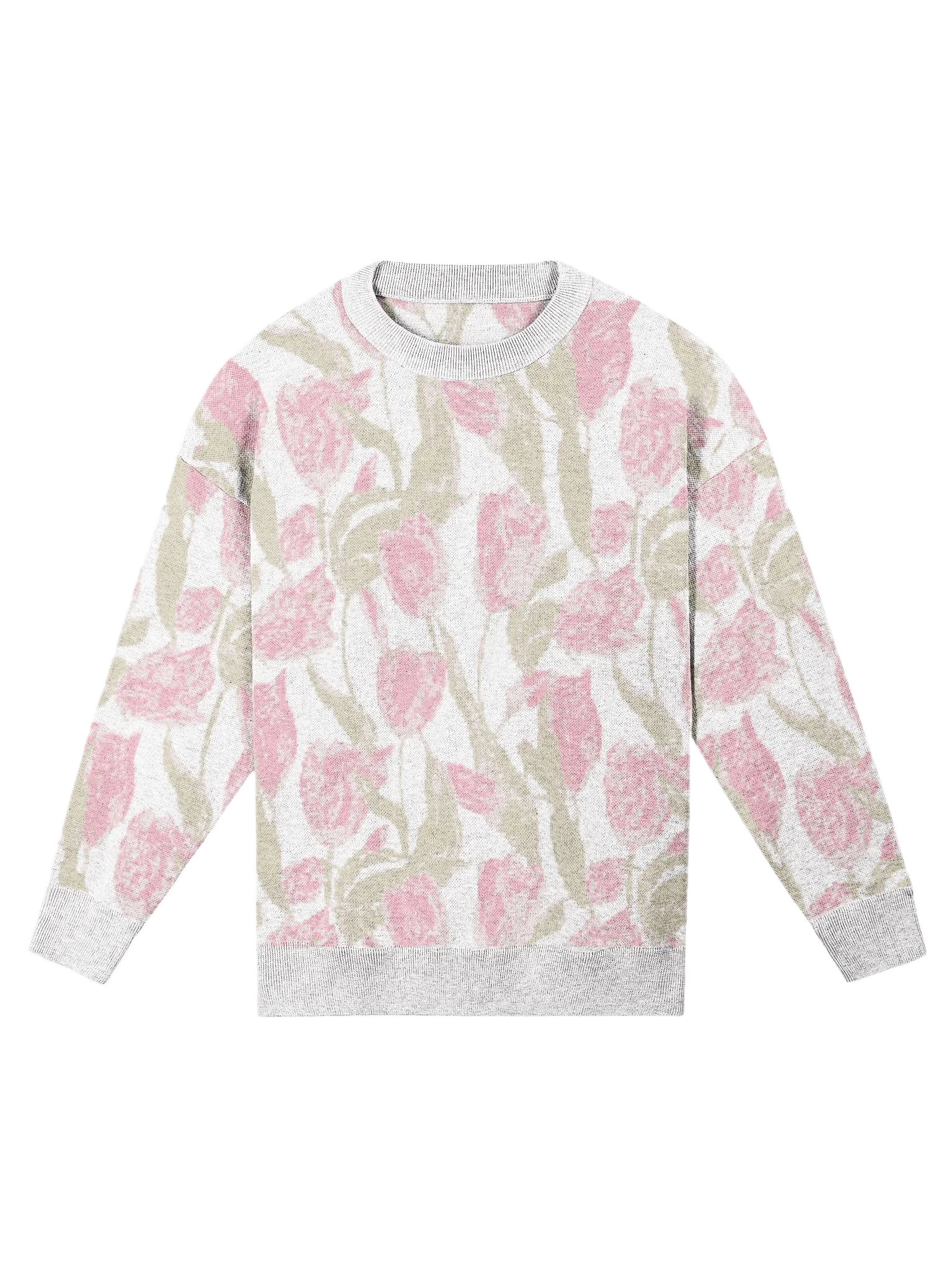 Pink Tulips Knit Crewneck Sweater product image (9)
