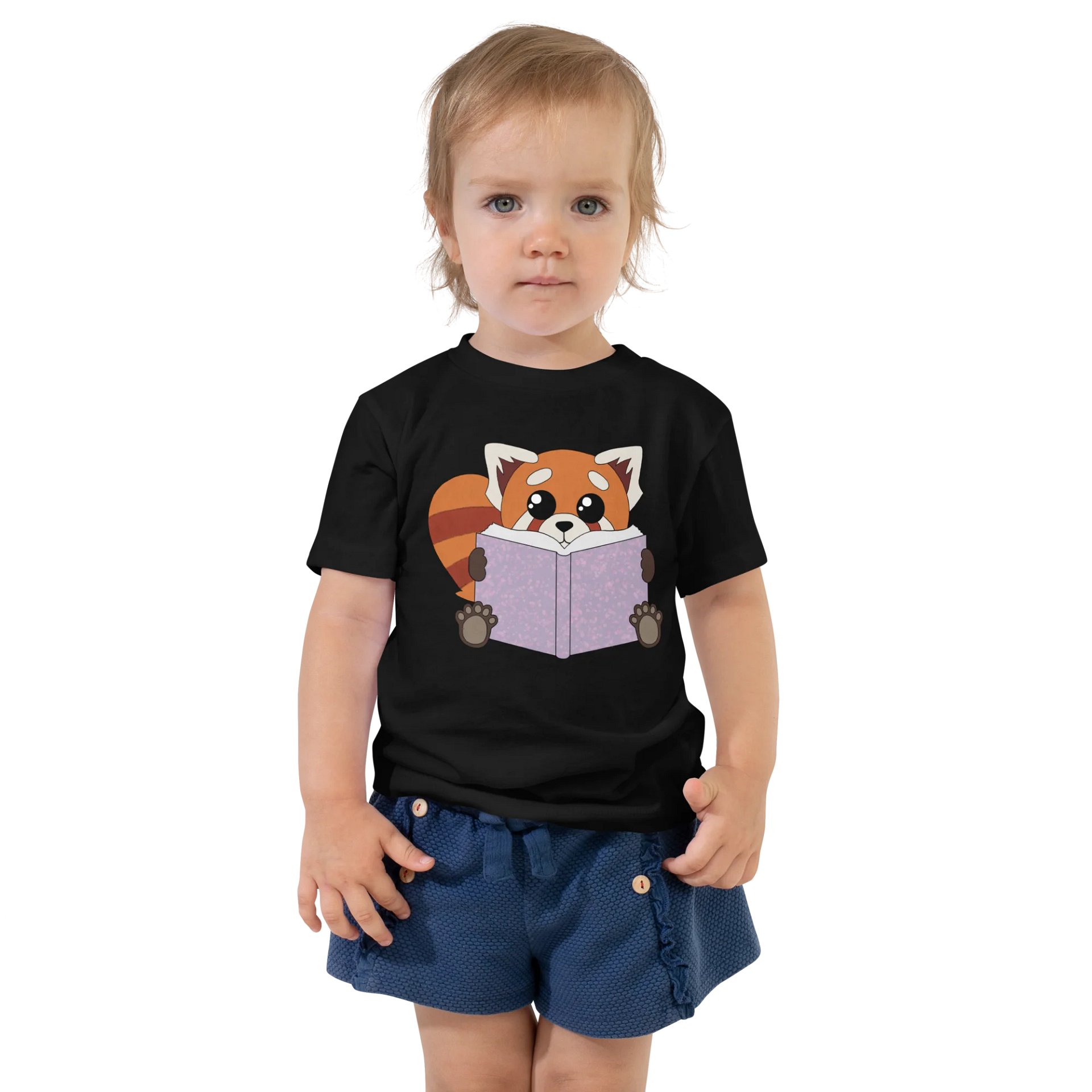 Red Panda Reading Toddler T-shirt product image (1)