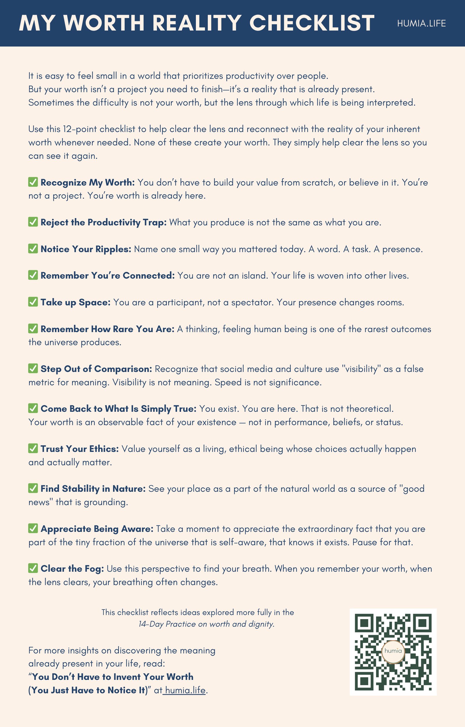 My Worth Reality Checklist product image (1)