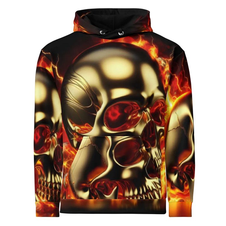 Golden Inferno - Unisex Skull Hoodie #1 product image (1)