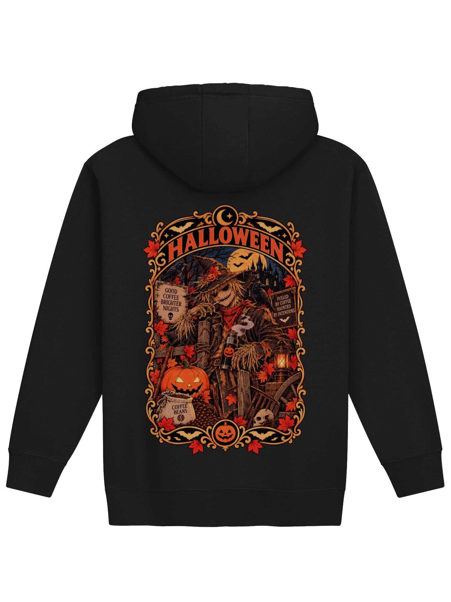 Halloween Scarecrow – Coffee & Dark Nights | Women’s Hoodie product image (12)