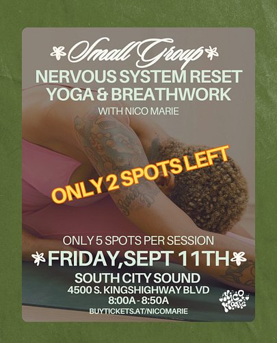 🧘🏽‍♀️🎟️ we’re almost full for this week’s session! only 2 SPOTS left for this Friday’s Small-Group Nervous System Regulation ...