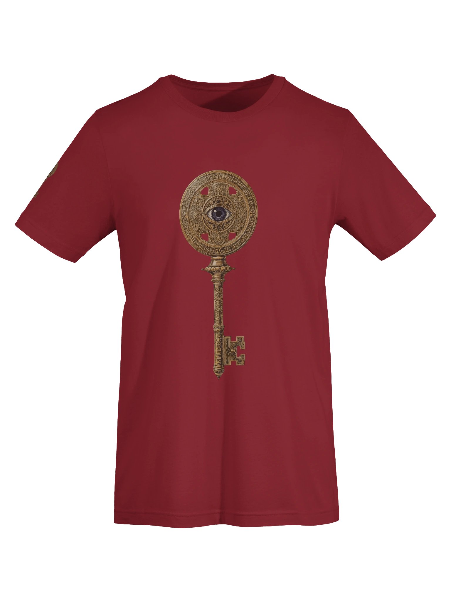 The Gatekeeper’s Key Classic T-Shirt – Front & Right Shoulder Print | Cardinal | Bella+Canvas 3001 product image (7)