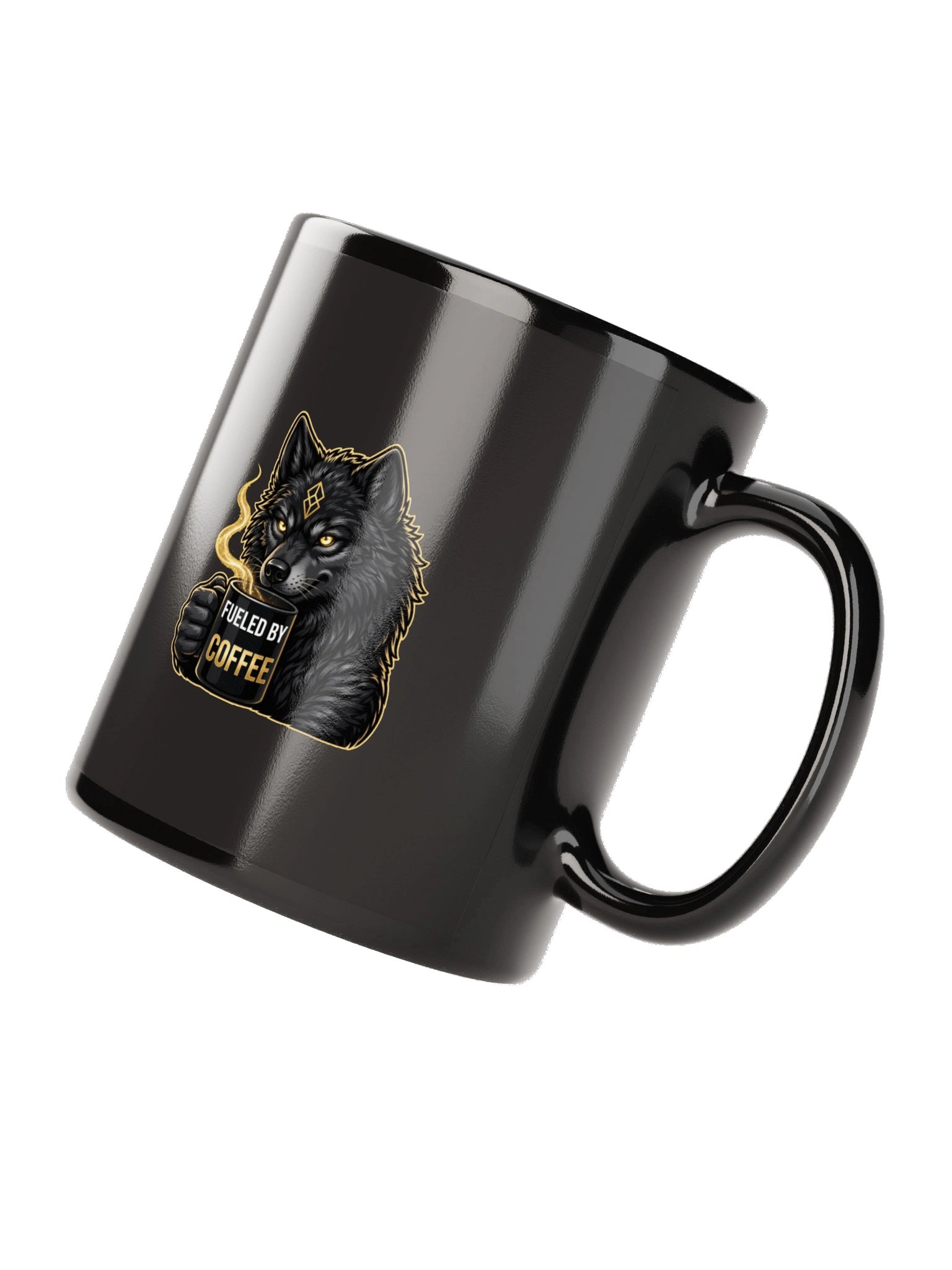 Blood Wolf Fueled by Coffee Glossy Mug product image (7)