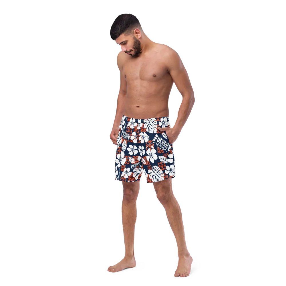 Fuckery Offroad Mens Hawaiian Shorts - Blue/Orange product image (7)