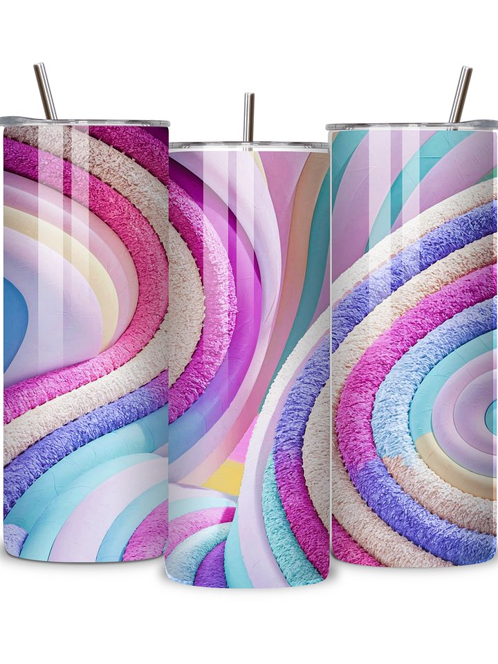 Pastel Swirl 20oz Skinny Tumbler with Metal Straw – Vibrant Abstract Rainbow Design – Double-Walled Insulated Stainless Steel Tumbler for Hot & Cold Drinks, Gift for Color Lovers product image (2)