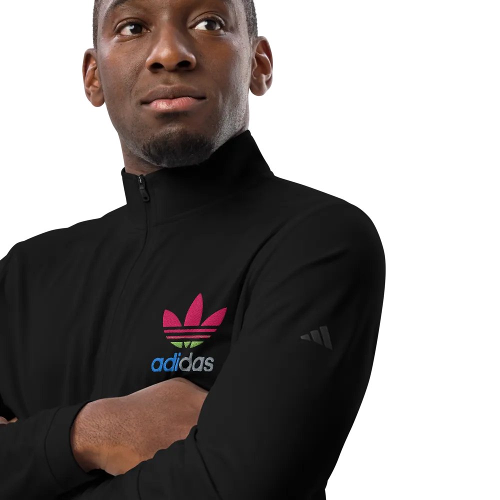 Adidas Pink Leaves Quarter-Zip Pullover product image (13)