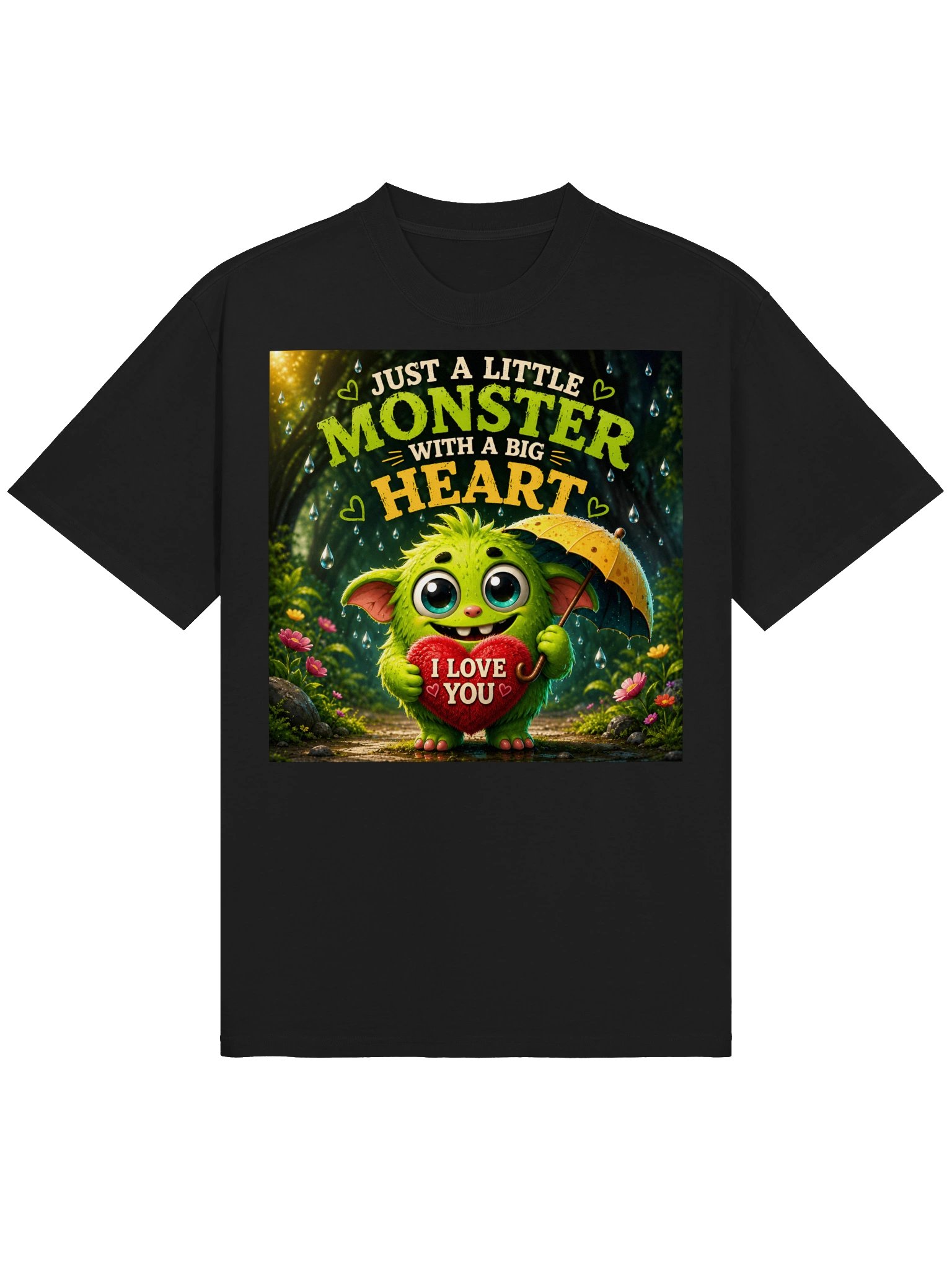 JUST A LITTLE MONSTER WITH A BIG HEART ❤️ CUTE LOVE T-SHIRT product image (2)