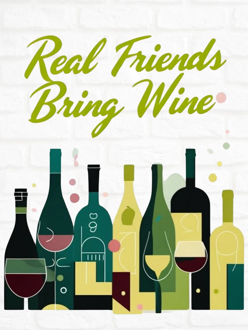 Real Friends Bring Wine Framed Poster product image (1)