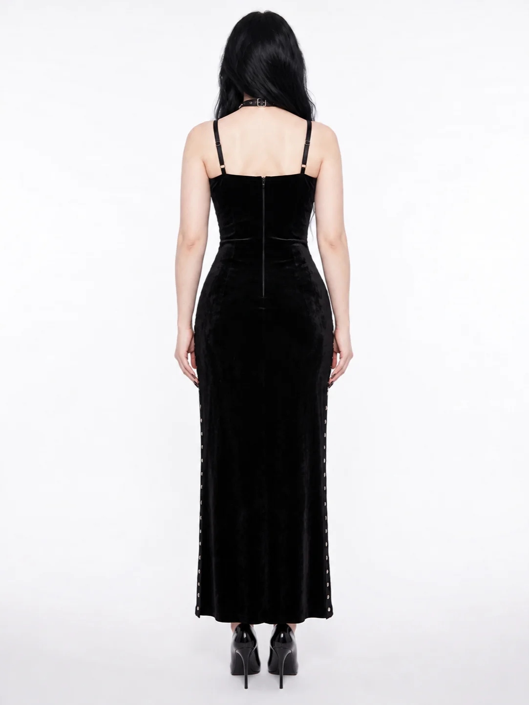 Midnight Cross™ Gothic Velvet High-Slit Dress product image (4)