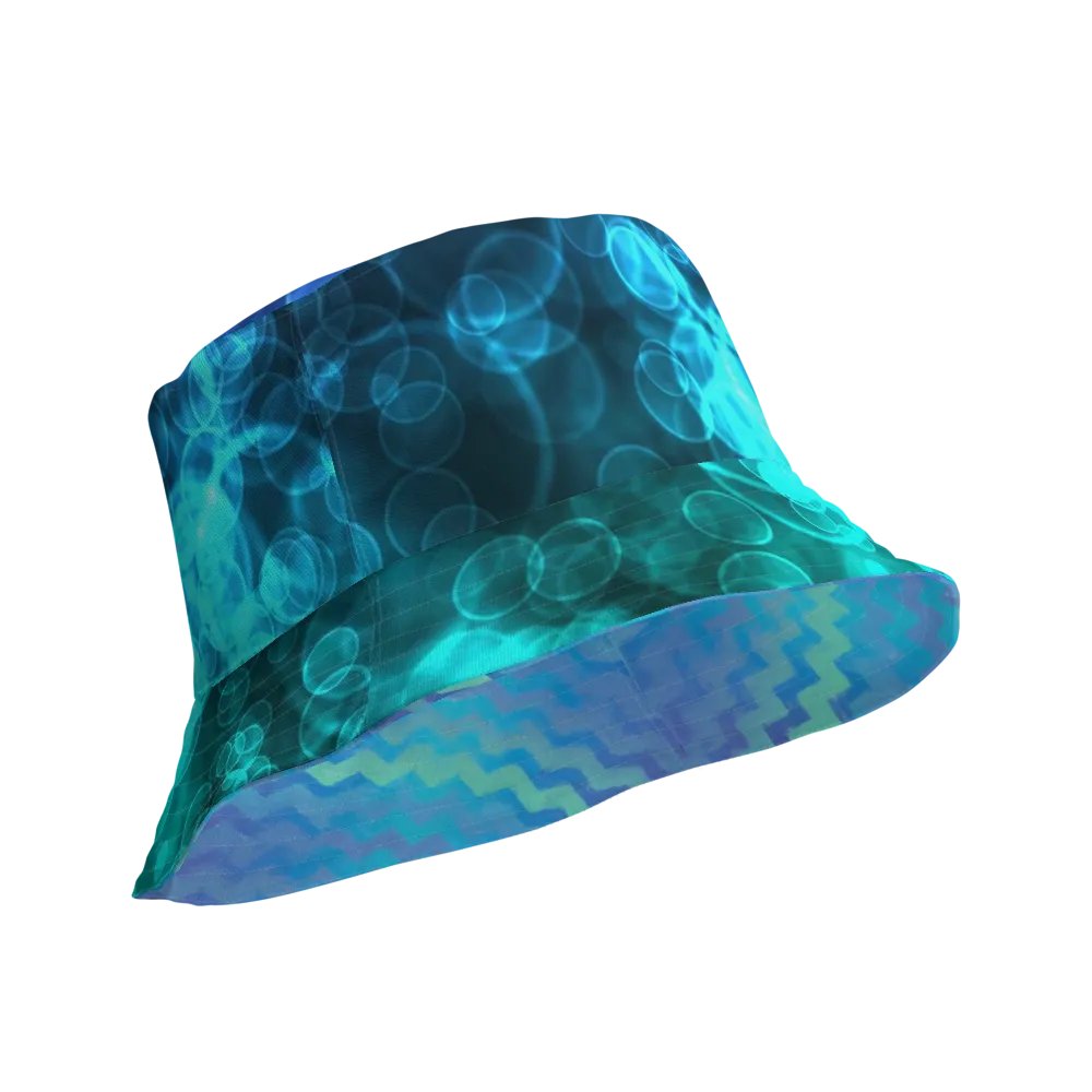 Blue Ocean Bokeh and Mermaid Stripe Bucket hat product image (1)