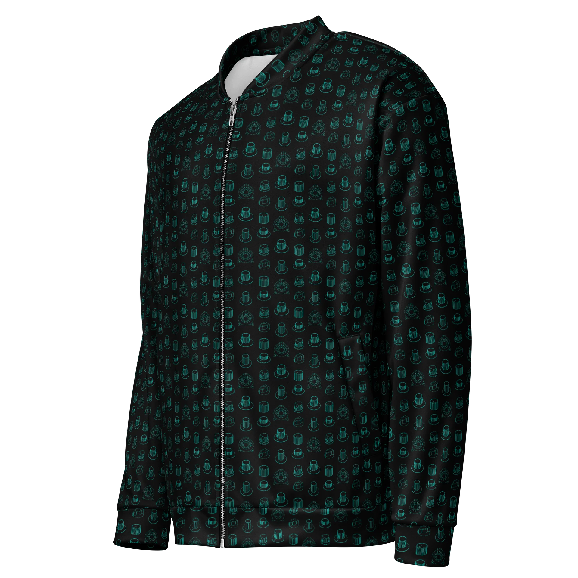 Seven Icons of Synthesis Bomber Jacket - (7 Synth Legends) TURQUOISE product image (3)