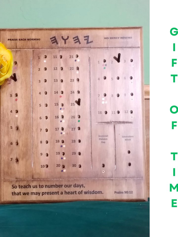Custom Biblical Calendar Board : 364 Day Year, Religious Gift product image (1)
