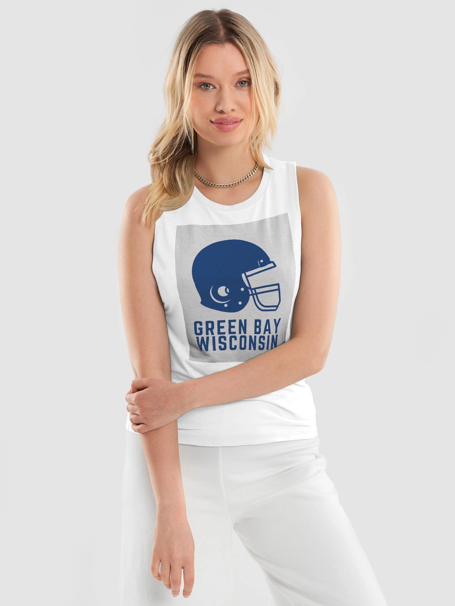 Green Bay Wisconsin Football Helmet Graphic Tank product image (3)