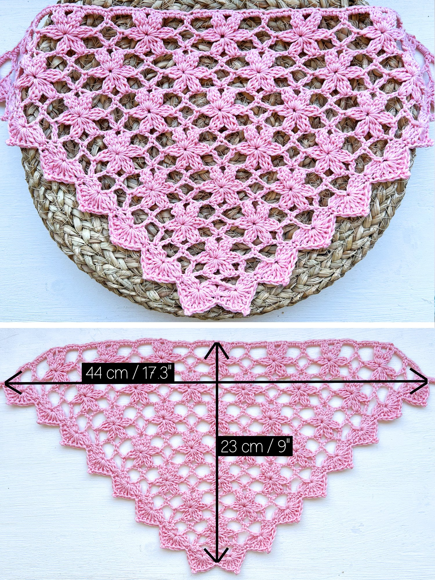 Crochet Pattern: Floral Bandana with Cherry Blossoms product image (3)