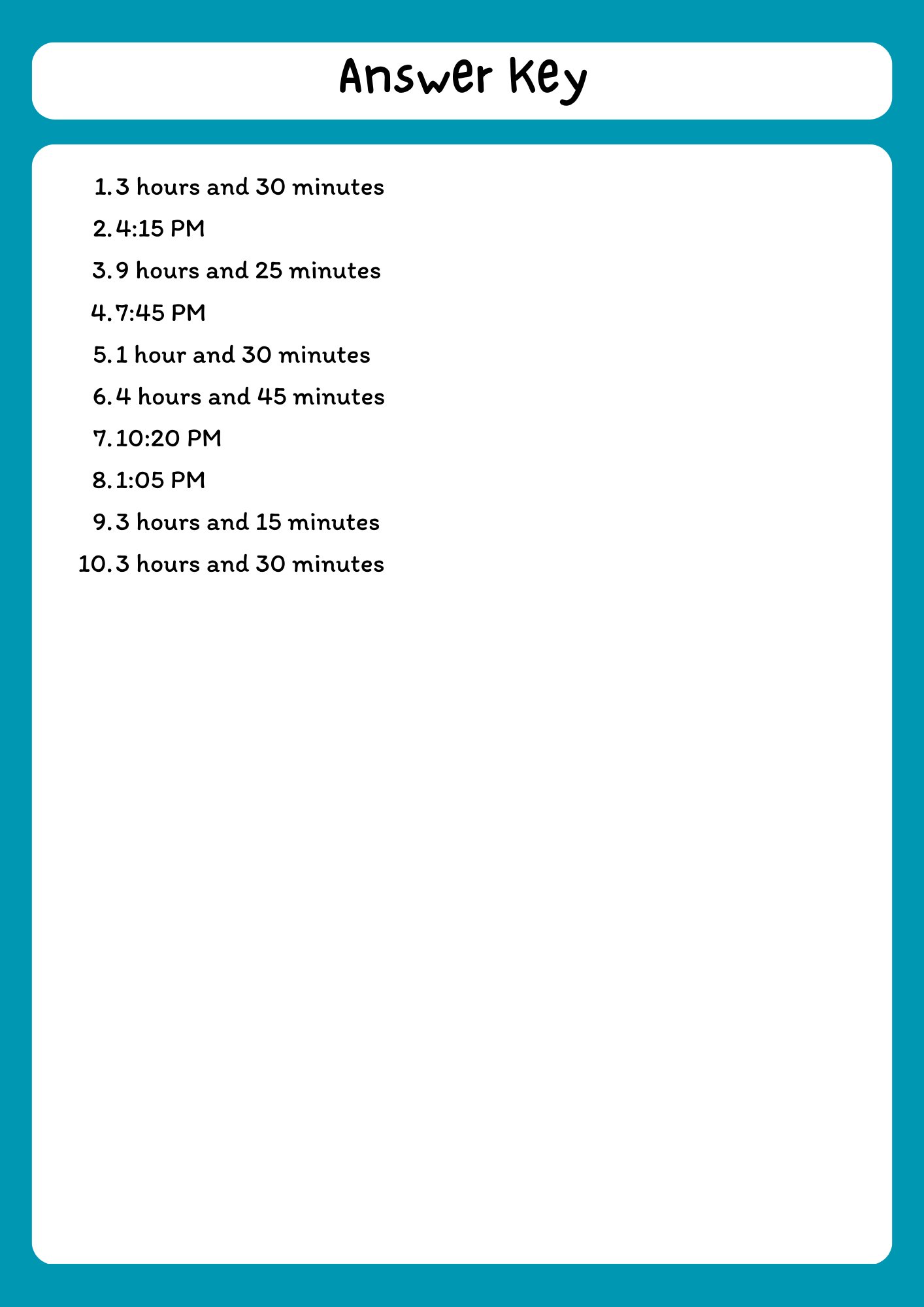 Elapsed Time Practice Worksheet - 10 Word Problems product image (3)