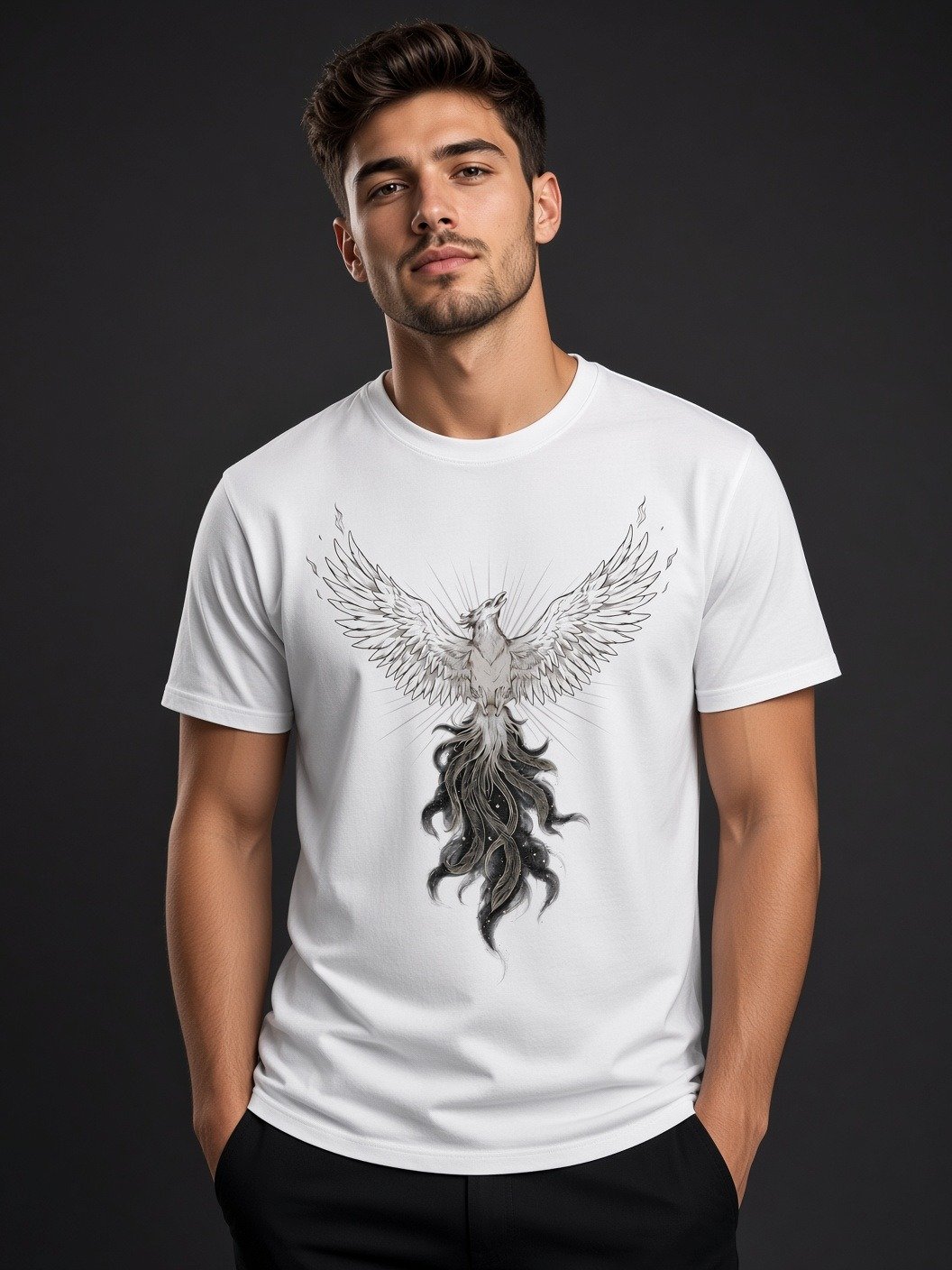 The Phoenix Ascension // Cosmic Nebula Heavyweight Tee product image (2)