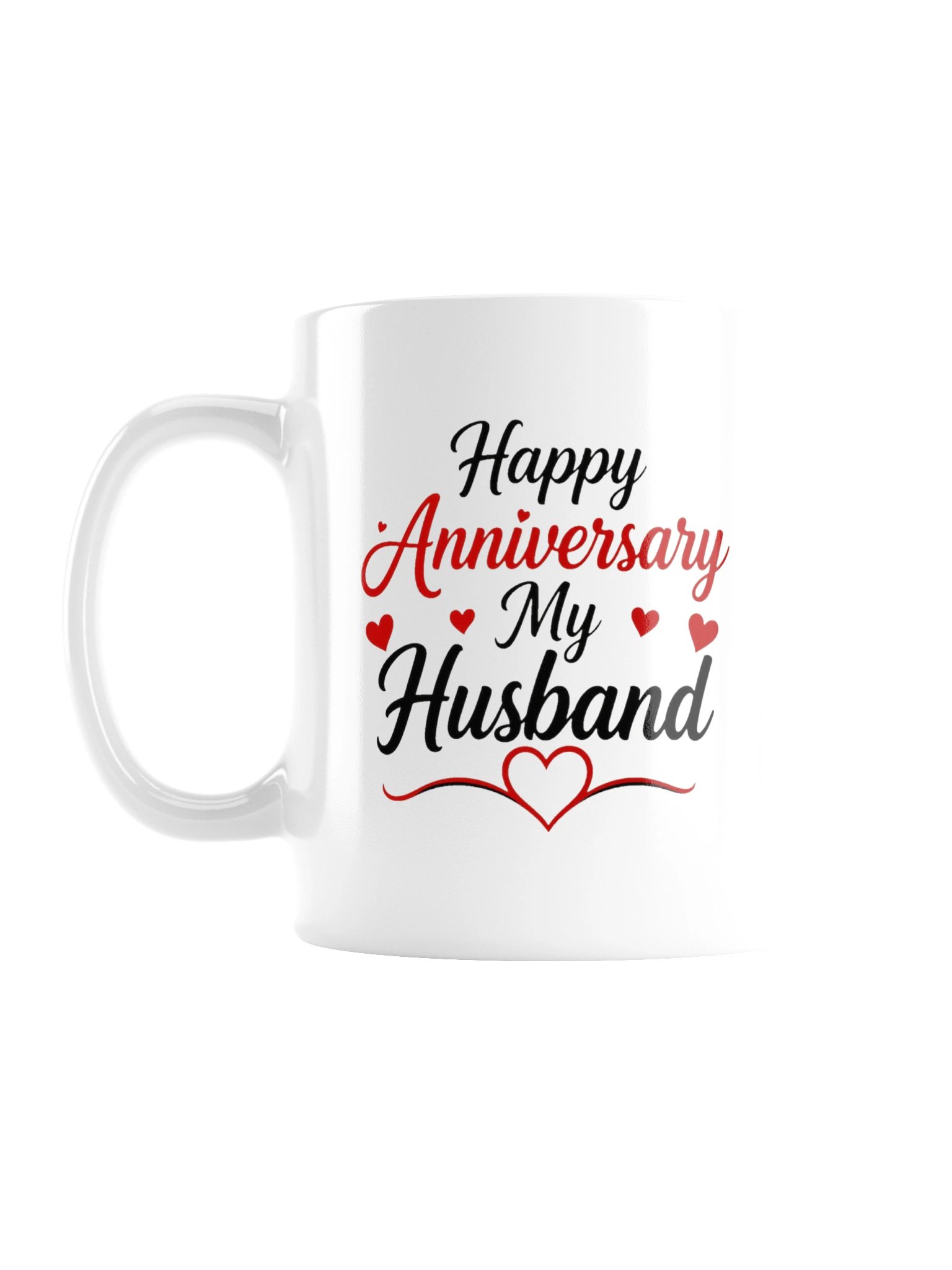 Happy Anniversary My Husband Mug - Red Script product image (1)