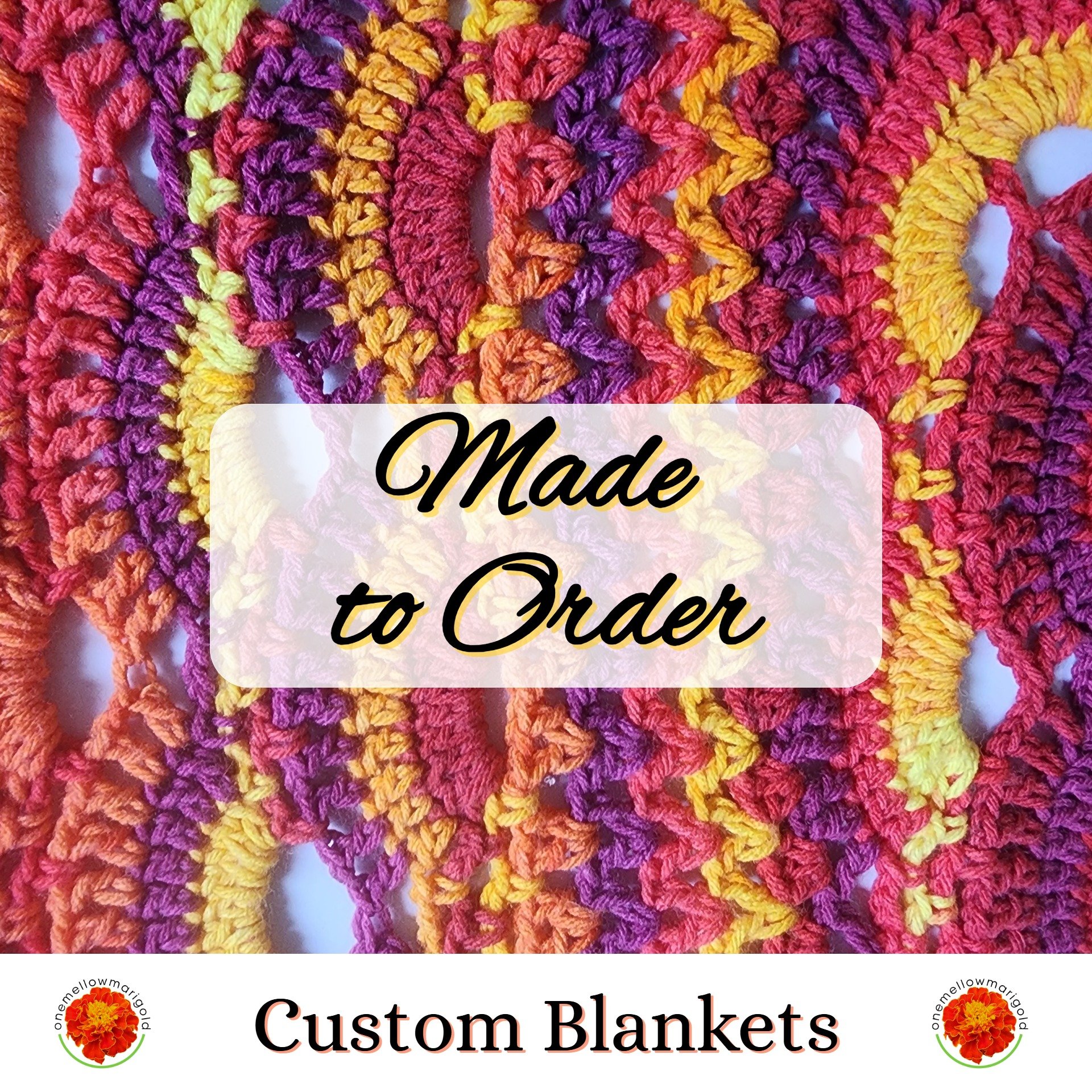 Made to Order Crochet Blanket: Custom Colors & Patterns [Message me on Etsy for a Quote, Price TBD] product image (1)