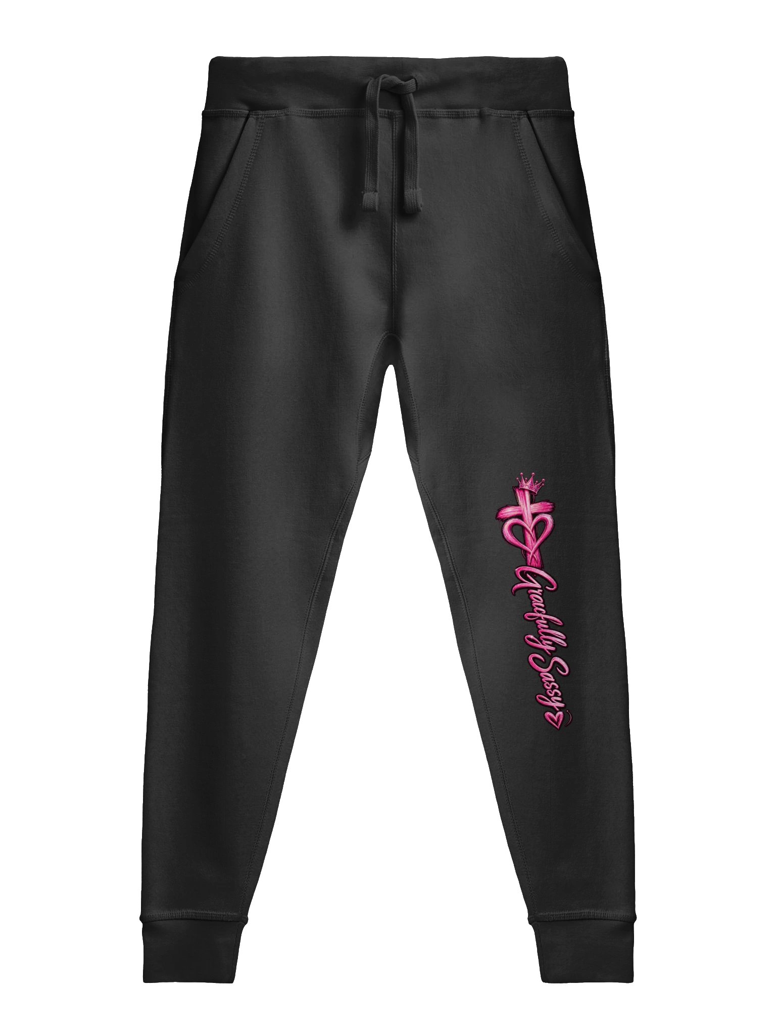 Gracefully Sassy Signature Joggers - Black & Pink product image (1)