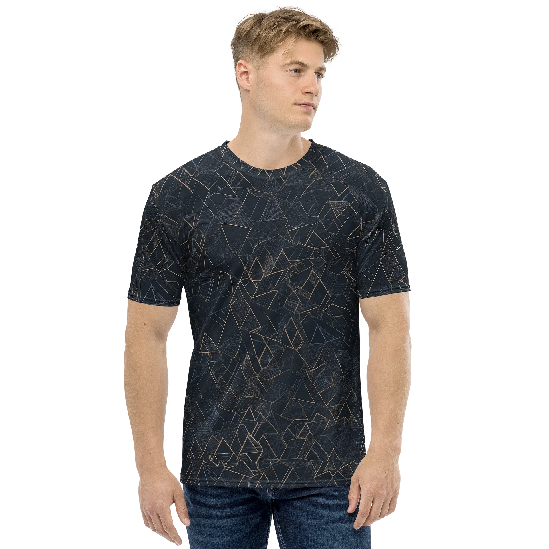 Bold Black Geometric Triangle Tee for Modern Style product image (1)