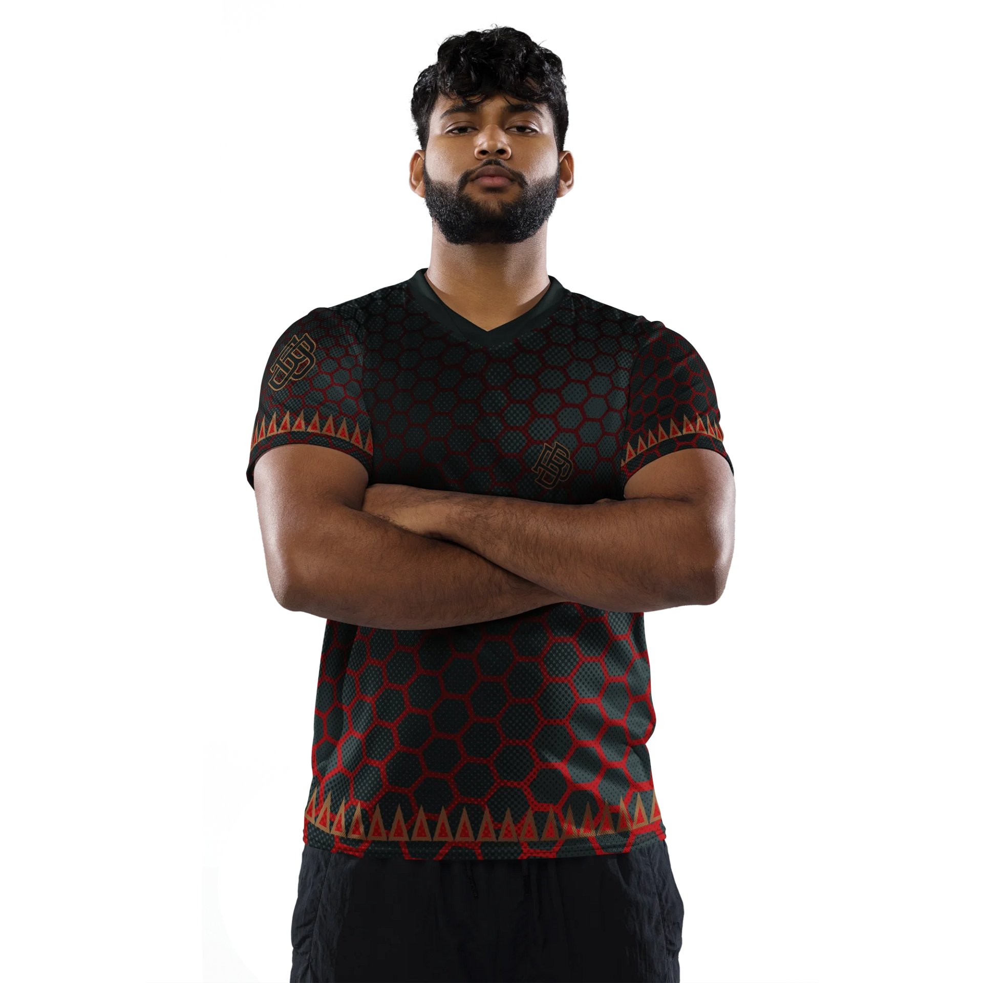 Tribal hex red and black jersey product image (2)