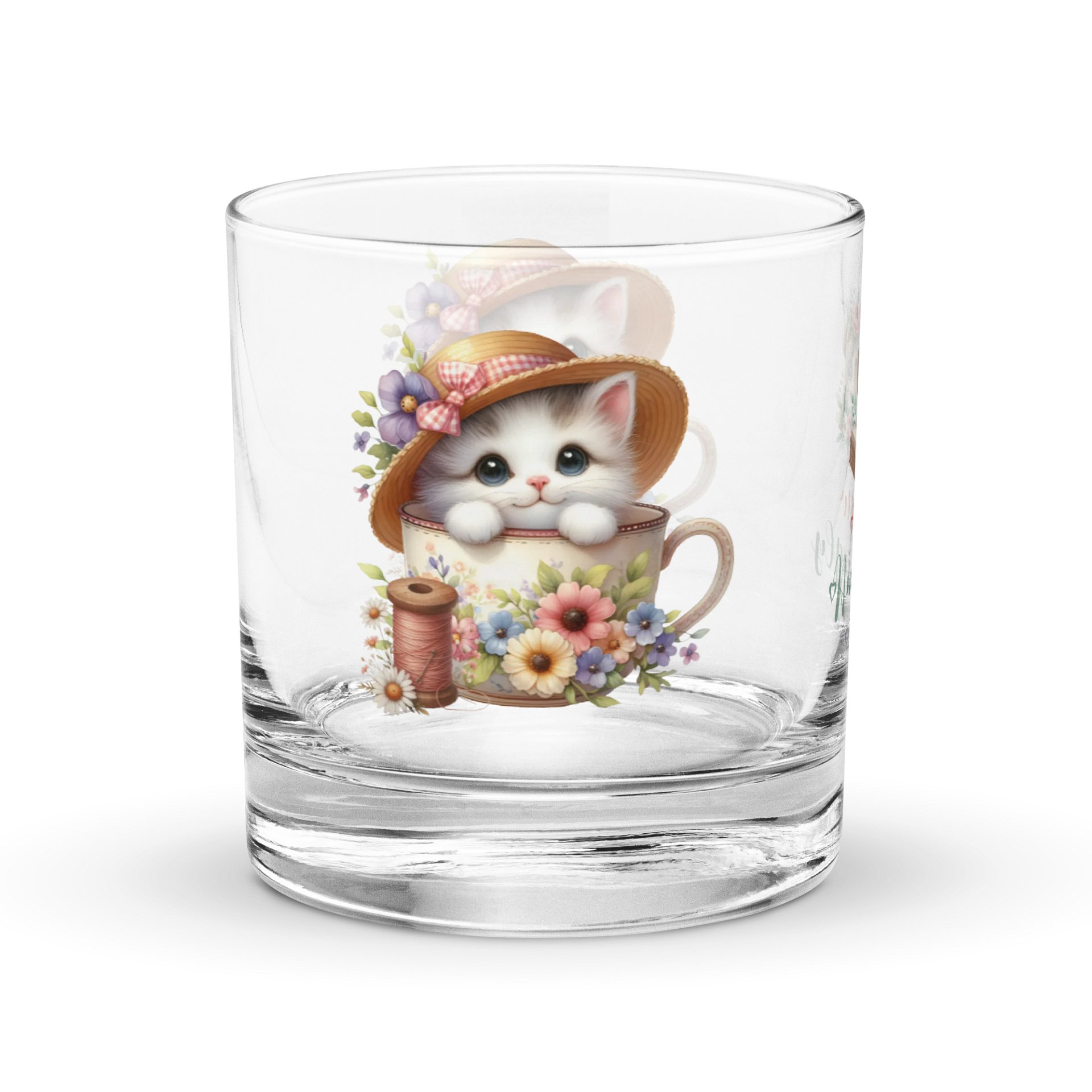 Sew Amazingly Cute Kitty Teacup Rocks Glass product image (3)