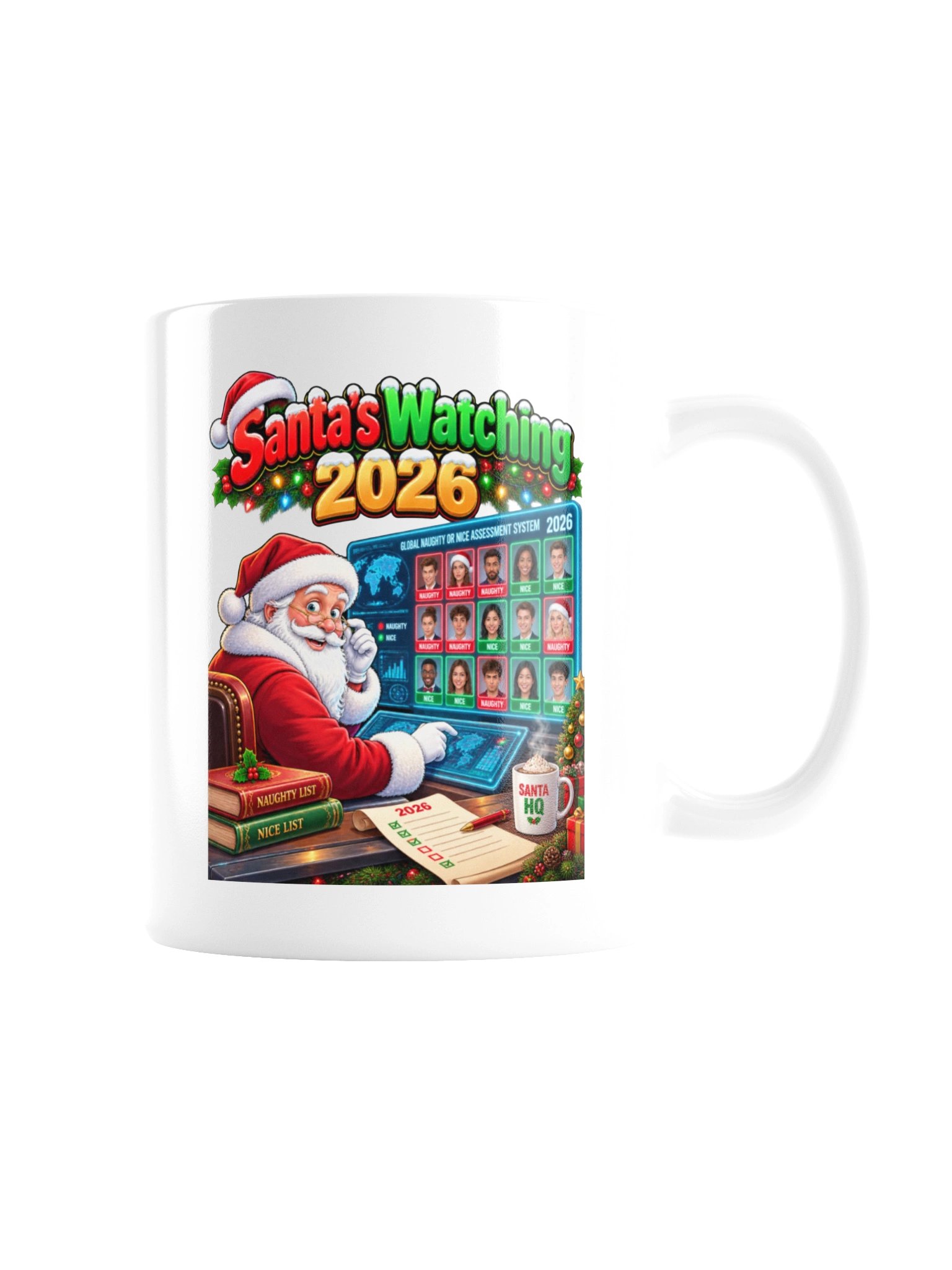 Santa’s Watching 2026 – Naughty or Nice Christmas Surveillance - Mug product image (8)