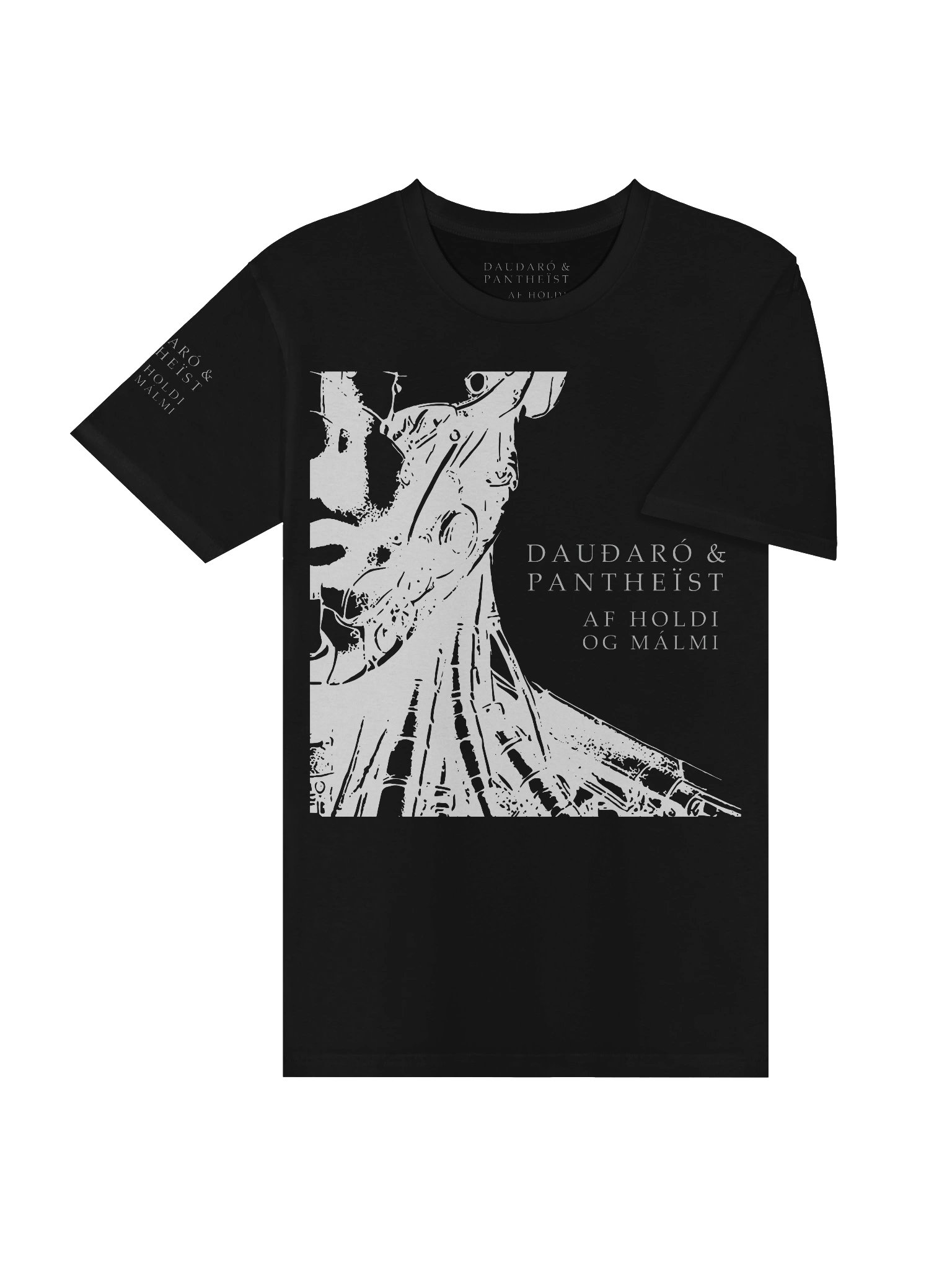 Dauðaró & Pantheïst — Af holdi og málmi Limited Edition T-shirt Regular Fit (Black) product image (4)