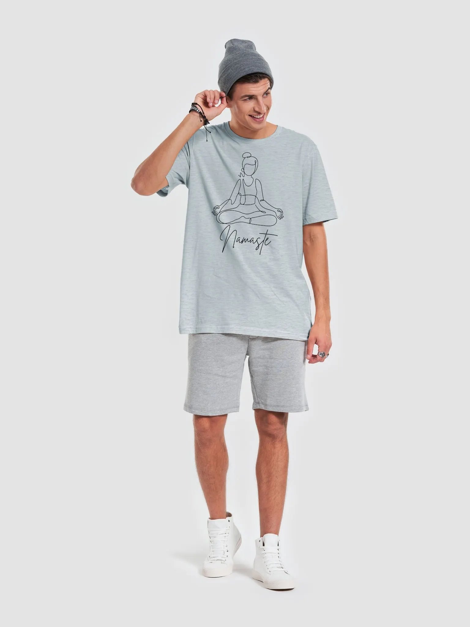 Namaste Lotus Line Art Supersoft Tee product image (14)