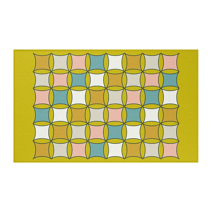 Mid Modern Century Inspired Chenille Area Rug- Golden Orche product image (2)