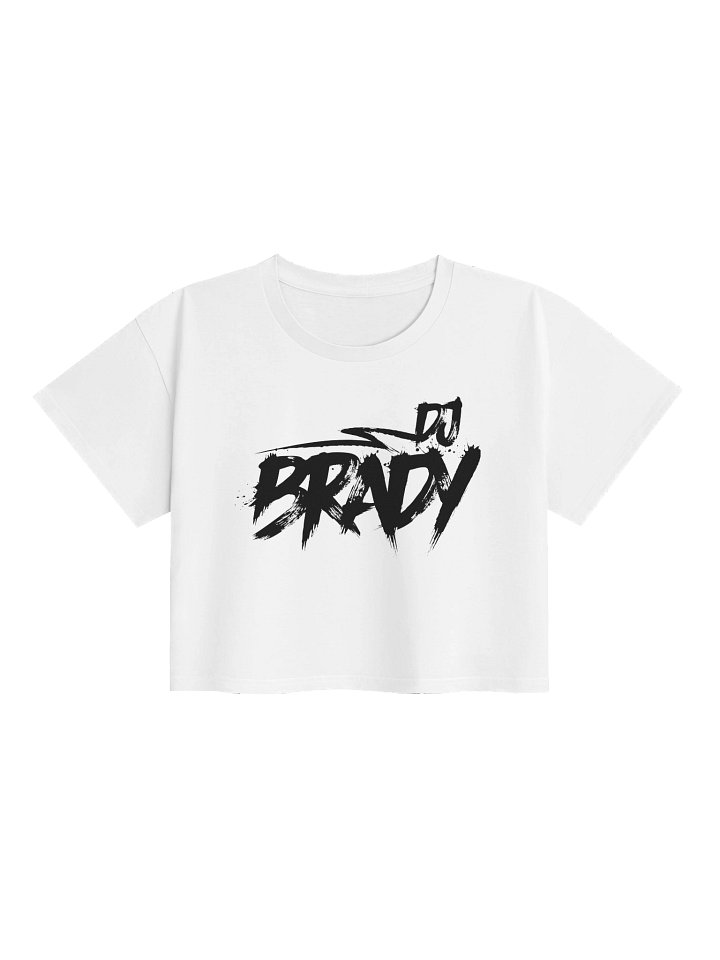 Mystery White Crop Top With Black DJ Brady Logo product image (1)