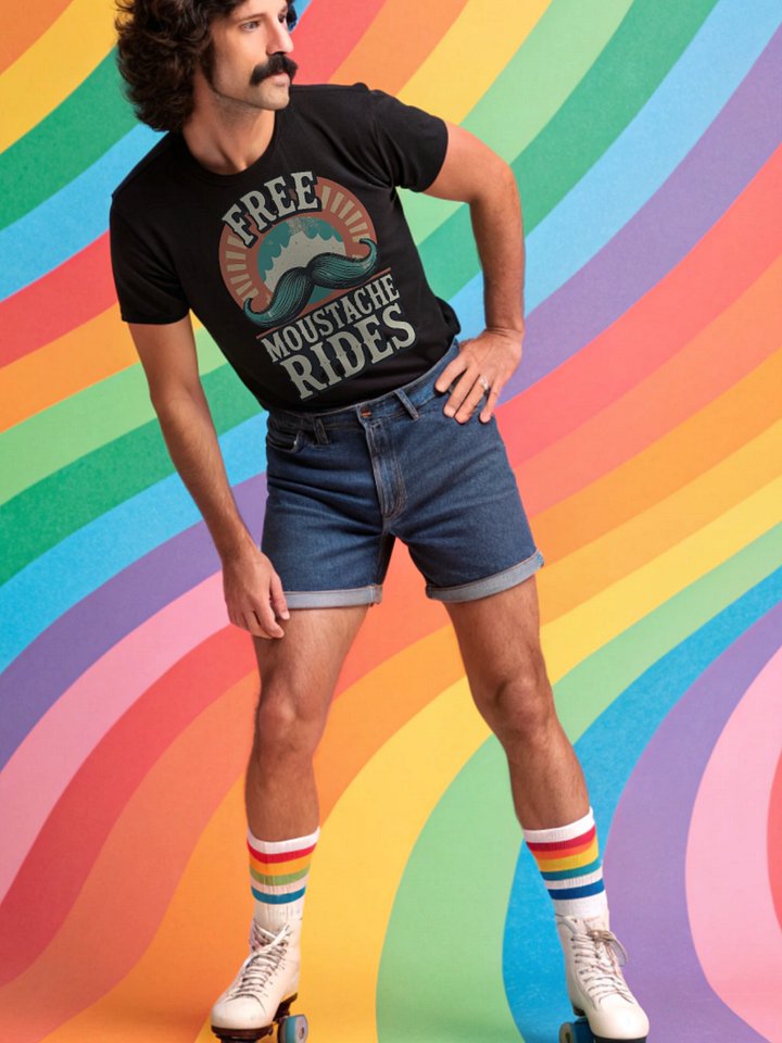 Retro Mustache Madness T-Shirt product image (1)