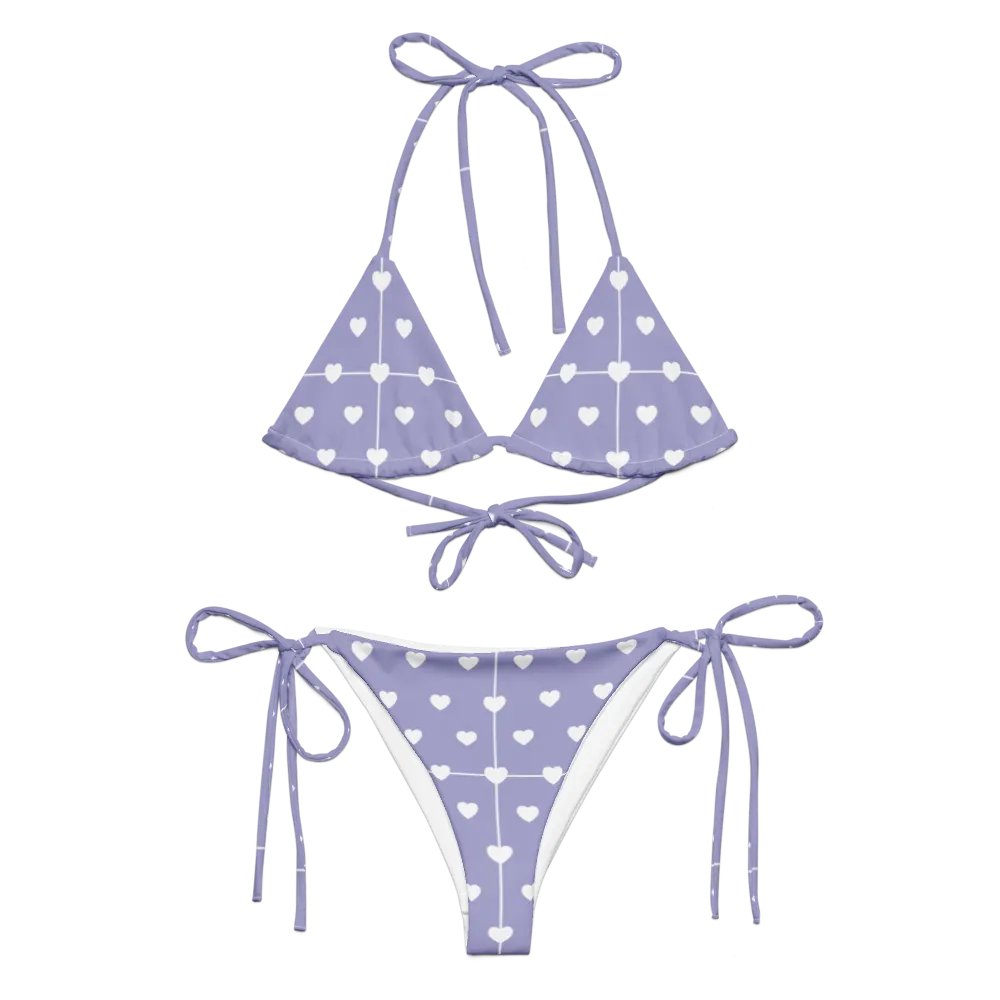 Pastel Heart Seamless Pattern String Bikini - v14 product image (2)