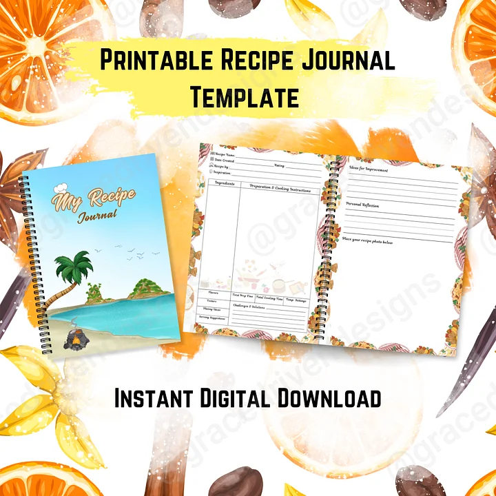 Printable Recipe Journal Template | Instant Digital Download + Freebies product image (2)