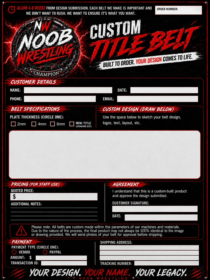 Custom title belts! Get a quote for .99 cents product image (2)