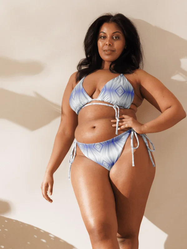 Electric Blue Diamond Fusion Kaleidoscope Blue Diamond Bikini Set product image (4)