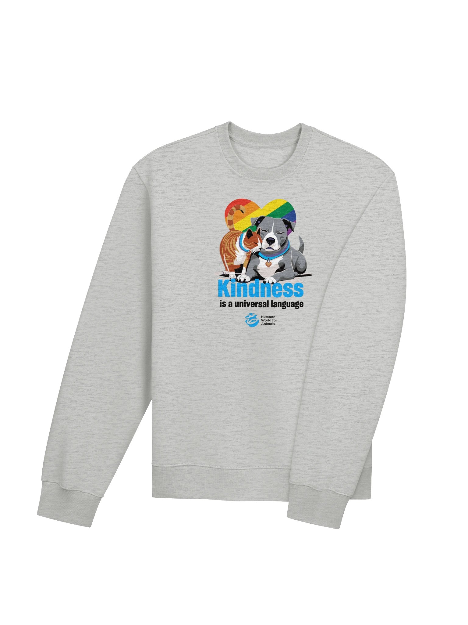 Kindness is a universal language rainbow heart - Sweatshirt product image (4)