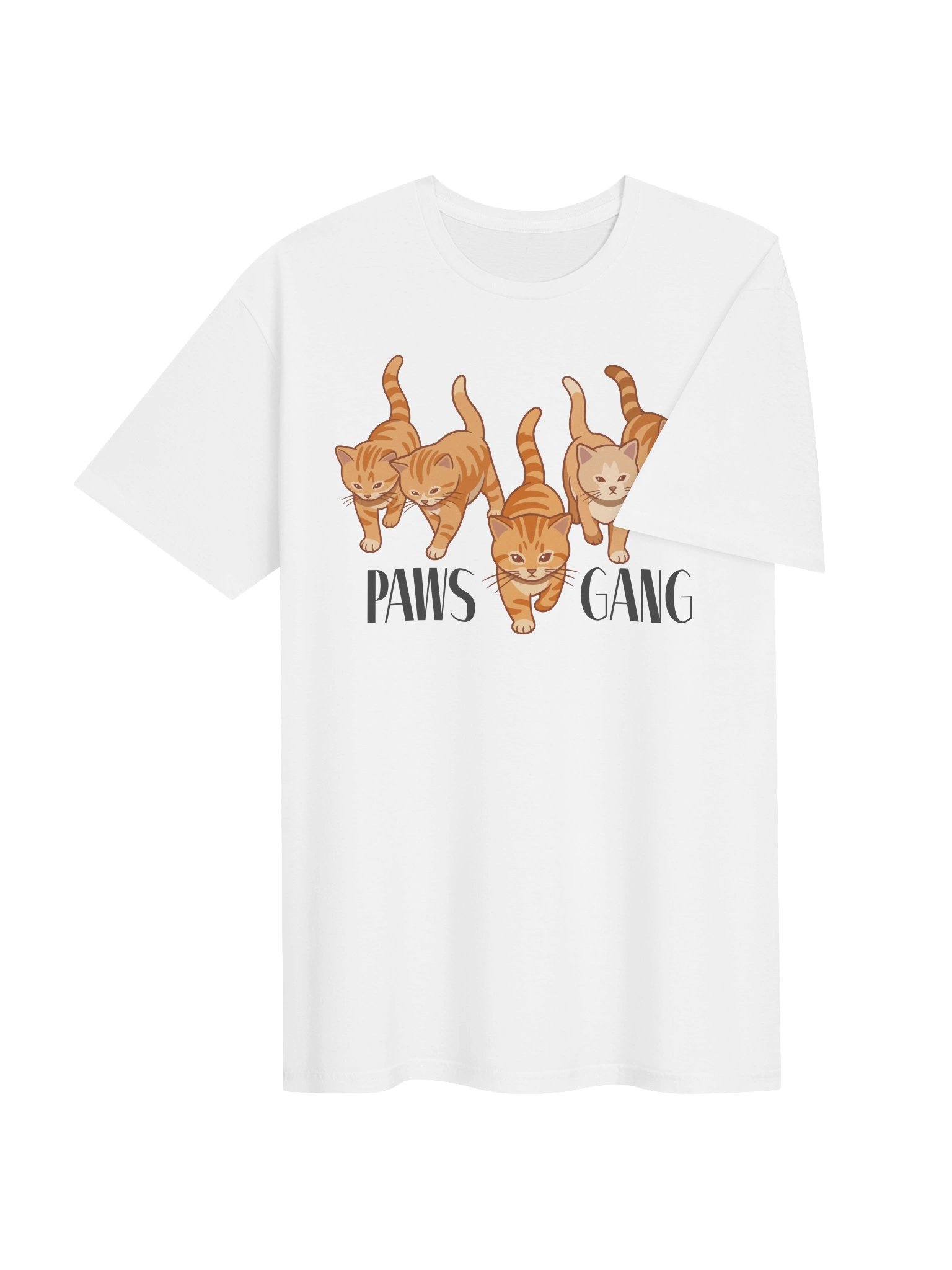 Paws Gang Orange Cat Shirt product image (5)