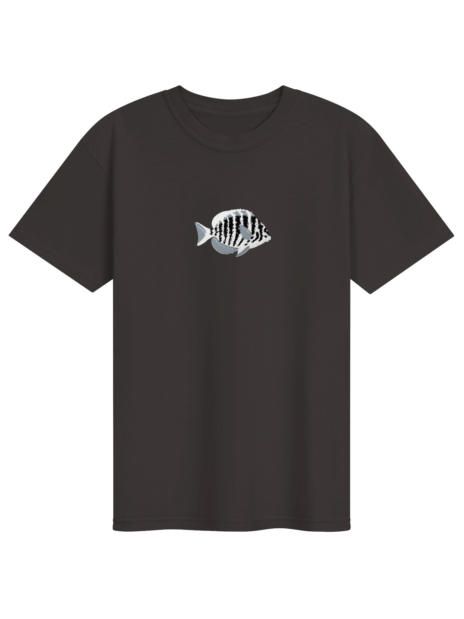 Zebra Angelfish Embroidered Shirt | Reef Aquarium Fish Embroidery Tee | Saltwater Marine Fish Apparel product image (5)