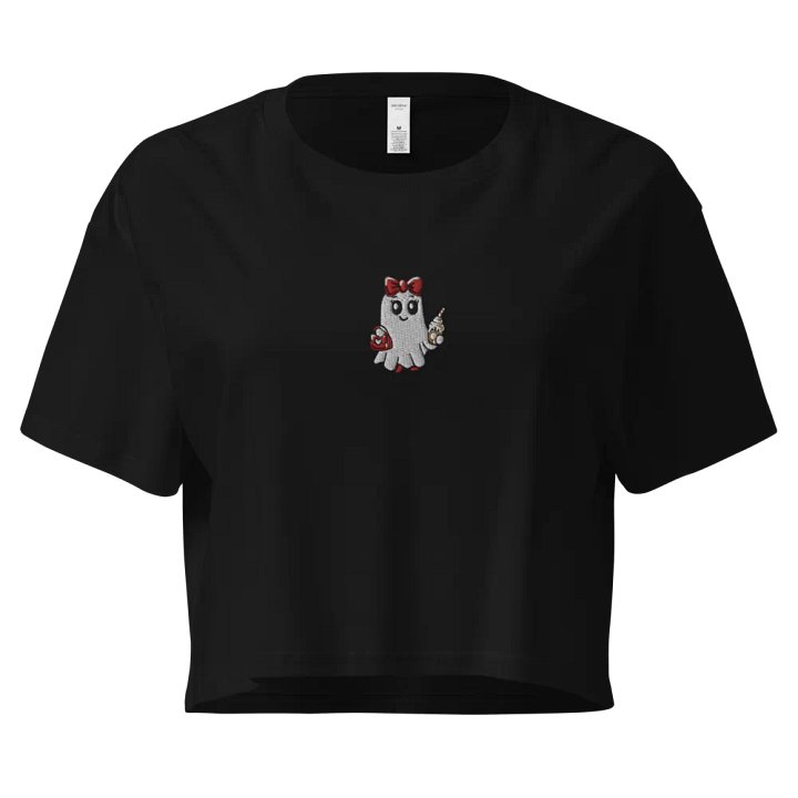Stylish Ghost Embroidered Crop Top product image (1)