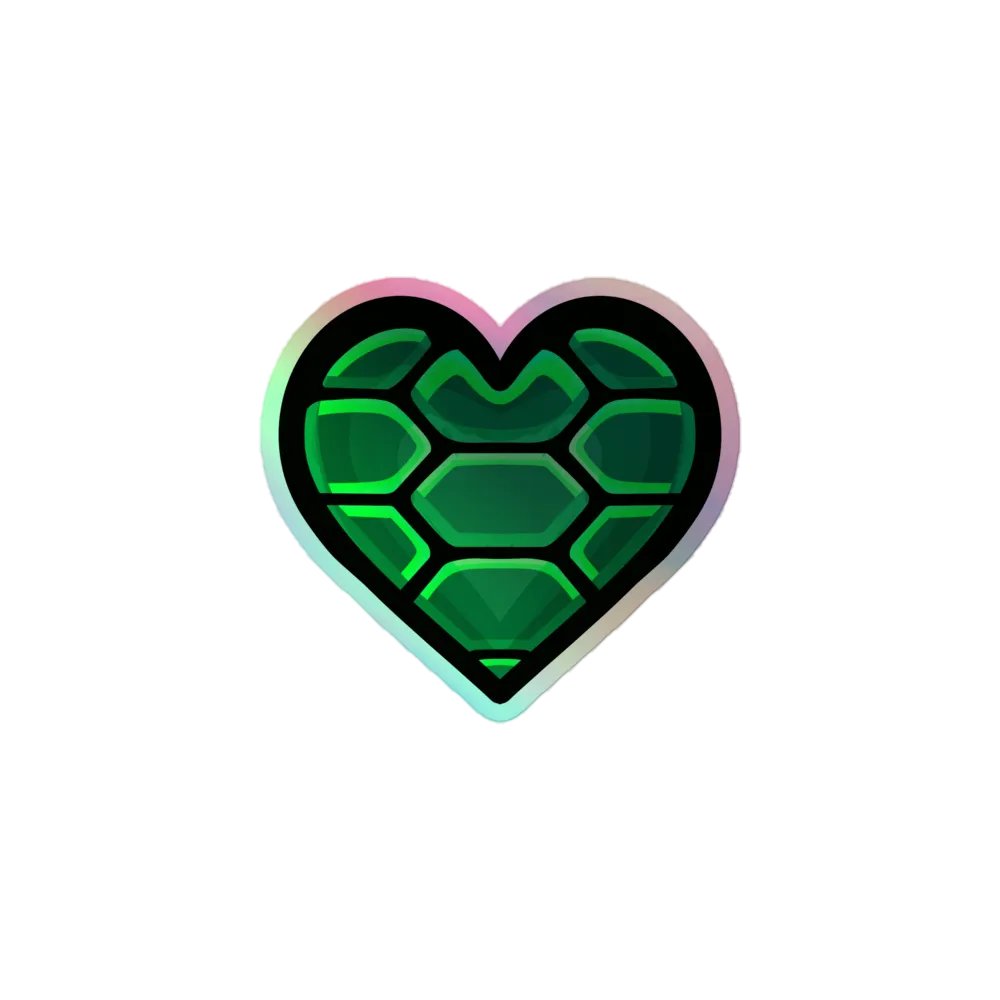 Turtle Heart Holographic Sticker product image (1)